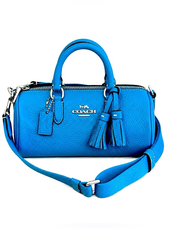 Coach Handbags - COACH Lacey “Electric Blue" Pebbled Leather Mini Crossbody Bag $398+